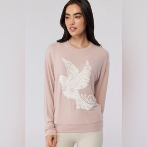NWT Spiritual Gangster Dove Relaxed Savasana Sweater pullover pink sz medium